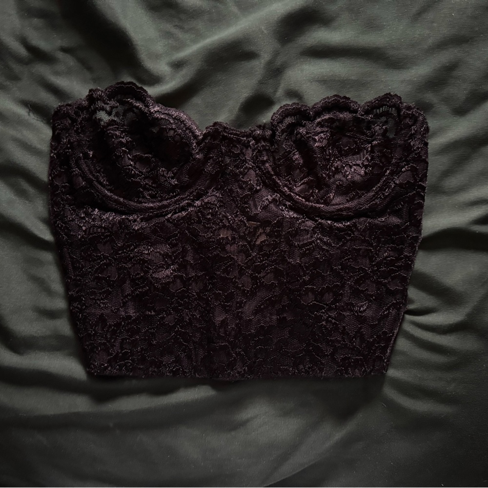 Vintage Gold Label Victoria’s Secret Black Lace Corset Top